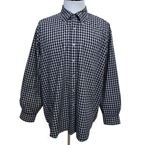 Haggar Plaid Button Down Shirt Men XL